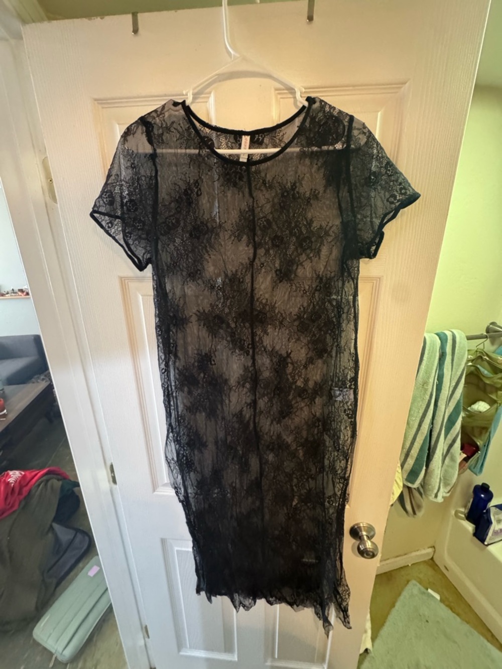 Sheer Black Lace Midi Dress
